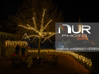 The historic center of Abensberg, Bavaria, Germany, on December 5, 2024, becomes a festive destination during the Christmas season. The trad...