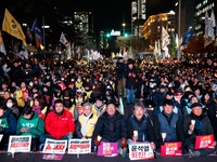 Thousands of citizens gather across from the National Assembly to demand the impeachment of President Yoon Suk-yeol in Seoul, South Korea, o...