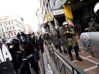 People protest in Athens, Greece, on December 6, 2024, marking the 16th anniversary of the death of 15-year-old Alexis Grigoropoulos, who is...