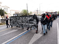 People protest in Athens, Greece, on December 6, 2024, marking the 16th anniversary of the death of 15-year-old Alexis Grigoropoulos, who is...