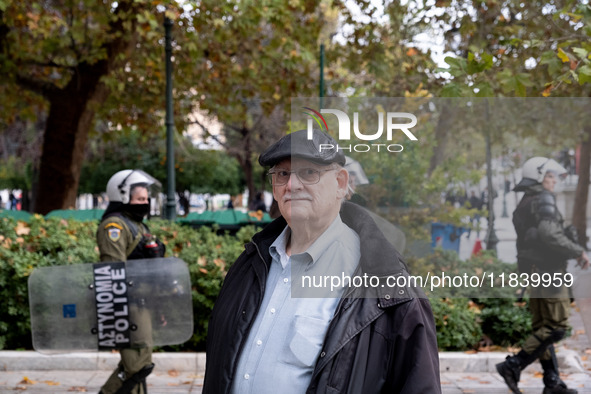 People protest in Athens, Greece, on December 6, 2024, marking the 16th anniversary of the death of 15-year-old Alexis Grigoropoulos, who is...