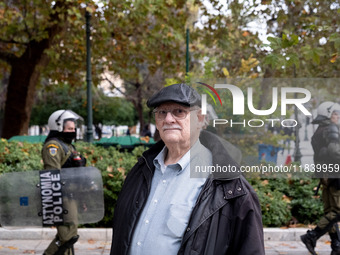 People protest in Athens, Greece, on December 6, 2024, marking the 16th anniversary of the death of 15-year-old Alexis Grigoropoulos, who is...