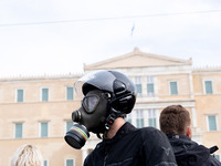 People protest in Athens, Greece, on December 6, 2024, marking the 16th anniversary of the death of 15-year-old Alexis Grigoropoulos, who is...