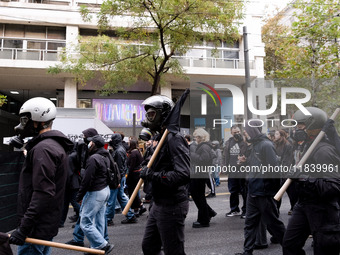 People protest in Athens, Greece, on December 6, 2024, marking the 16th anniversary of the death of 15-year-old Alexis Grigoropoulos, who is...