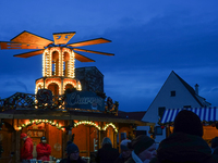 The historic center of Abensberg, Bavaria, Germany, on December 5, 2024, becomes a festive destination during the Christmas season. The trad...