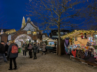 The historic center of Abensberg, Bavaria, Germany, on December 5, 2024, becomes a festive destination during the Christmas season. The trad...