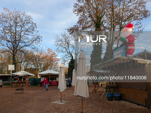 The historic center of Abensberg, Bavaria, Germany, on December 5, 2024, becomes a festive destination during the Christmas season. The trad...