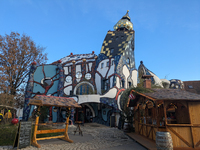 The Christmas Market at KunstHaus Abensberg, Arthouse Abensberg, in the historic center of Abensberg, Bavaria, Germany, on December 5, 2024,...