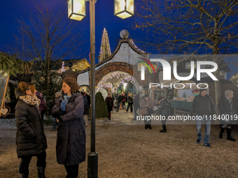 The historic center of Abensberg, Bavaria, Germany, on December 5, 2024, becomes a festive destination during the Christmas season. The trad...