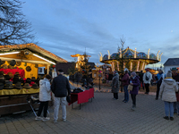 The historic center of Abensberg, Bavaria, Germany, on December 5, 2024, becomes a festive destination during the Christmas season. The trad...