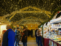 The historic center of Abensberg, Bavaria, Germany, on December 5, 2024, becomes a festive destination during the Christmas season. The trad...