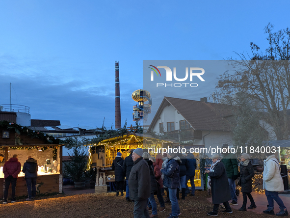 The historic center of Abensberg, Bavaria, Germany, on December 5, 2024, becomes a festive destination during the Christmas season. The trad...