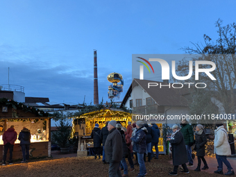 The historic center of Abensberg, Bavaria, Germany, on December 5, 2024, becomes a festive destination during the Christmas season. The trad...