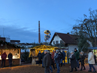 The historic center of Abensberg, Bavaria, Germany, on December 5, 2024, becomes a festive destination during the Christmas season. The trad...