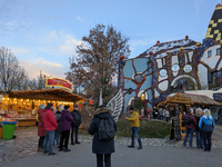 The Christmas Market at KunstHaus Abensberg, Arthouse Abensberg, in the historic center of Abensberg, Bavaria, Germany, on December 5, 2024,...