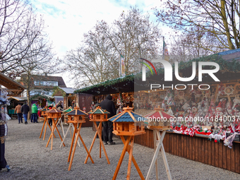 The historic center of Abensberg, Bavaria, Germany, on December 5, 2024, becomes a festive destination during the Christmas season. The trad...