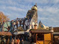 The Christmas Market at KunstHaus Abensberg, Arthouse Abensberg, in the historic center of Abensberg, Bavaria, Germany, on December 5, 2024,...