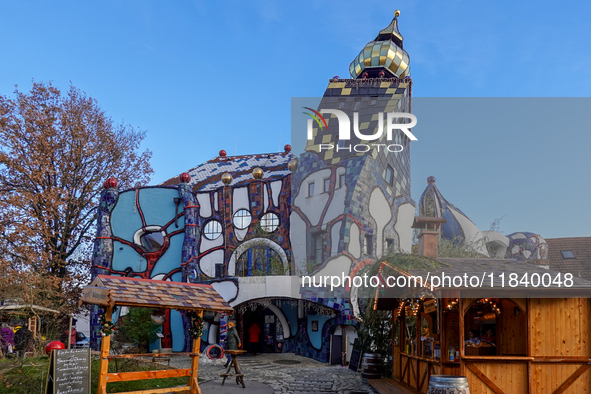 The Christmas Market at KunstHaus Abensberg, Arthouse Abensberg, in the historic center of Abensberg, Bavaria, Germany, on December 5, 2024,...