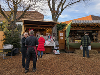 The historic center of Abensberg, Bavaria, Germany, on December 5, 2024, becomes a festive destination during the Christmas season. The trad...