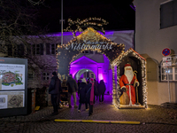 The historic center of Abensberg, Bavaria, Germany, on December 5, 2024, becomes a festive destination during the Christmas season. The trad...