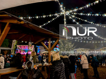 The historic center of Abensberg, Bavaria, Germany, on December 5, 2024, becomes a festive destination during the Christmas season. The trad...