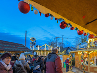 The historic center of Abensberg, Bavaria, Germany, on December 5, 2024, becomes a festive destination during the Christmas season. The trad...