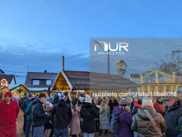 The historic center of Abensberg, Bavaria, Germany, on December 5, 2024, becomes a festive destination during the Christmas season. The trad...