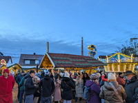 The historic center of Abensberg, Bavaria, Germany, on December 5, 2024, becomes a festive destination during the Christmas season. The trad...