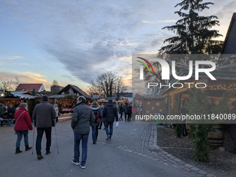 The historic center of Abensberg, Bavaria, Germany, on December 5, 2024, becomes a festive destination during the Christmas season. The trad...