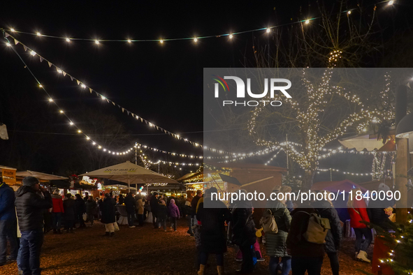 The historic center of Abensberg, Bavaria, Germany, on December 5, 2024, becomes a festive destination during the Christmas season. The trad...