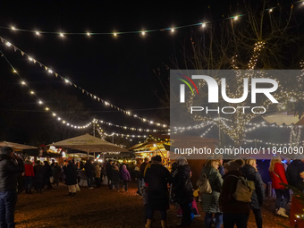 The historic center of Abensberg, Bavaria, Germany, on December 5, 2024, becomes a festive destination during the Christmas season. The trad...