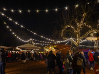 The historic center of Abensberg, Bavaria, Germany, on December 5, 2024, becomes a festive destination during the Christmas season. The trad...