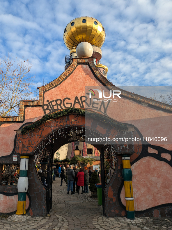 The historic center of Abensberg, Bavaria, Germany, on December 5, 2024, becomes a festive destination during the Christmas season. The trad...