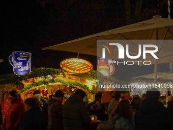 The historic center of Abensberg, Bavaria, Germany, on December 5, 2024, becomes a festive destination during the Christmas season. The trad...