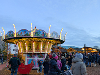 The historic center of Abensberg, Bavaria, Germany, on December 5, 2024, becomes a festive destination during the Christmas season. The trad...