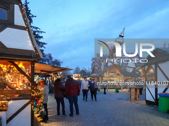 The Christmas Market at KunstHaus Abensberg, Arthouse Abensberg, in the historic center of Abensberg, Bavaria, Germany, on December 5, 2024,...