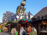 The Christmas Market at KunstHaus Abensberg, Arthouse Abensberg, in the historic center of Abensberg, Bavaria, Germany, on December 5, 2024,...