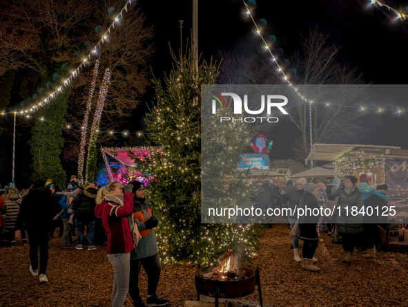 The historic center of Abensberg, Bavaria, Germany, on December 5, 2024, becomes a festive destination during the Christmas season. The trad...