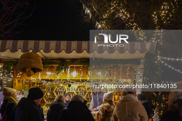 The historic center of Abensberg, Bavaria, Germany, on December 5, 2024, becomes a festive destination during the Christmas season. The trad...