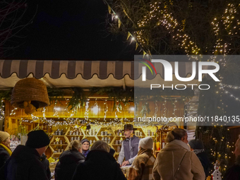 The historic center of Abensberg, Bavaria, Germany, on December 5, 2024, becomes a festive destination during the Christmas season. The trad...