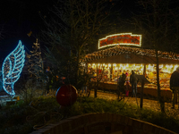 The historic center of Abensberg, Bavaria, Germany, on December 5, 2024, becomes a festive destination during the Christmas season. The trad...