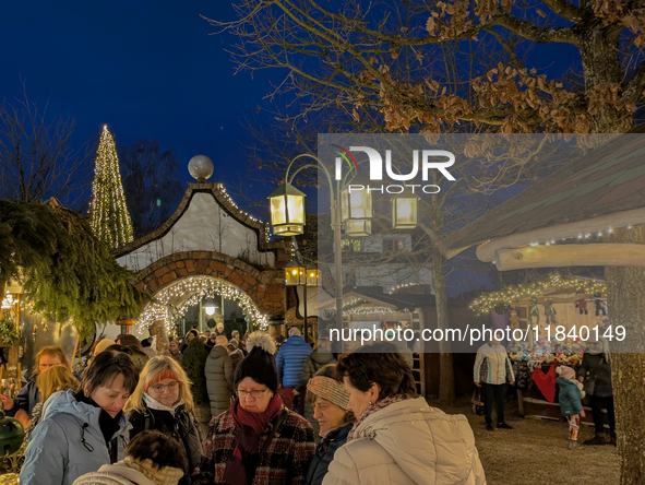 The historic center of Abensberg, Bavaria, Germany, on December 5, 2024, becomes a festive destination during the Christmas season. The trad...