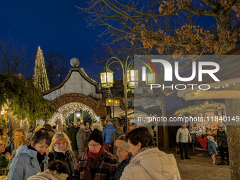 The historic center of Abensberg, Bavaria, Germany, on December 5, 2024, becomes a festive destination during the Christmas season. The trad...