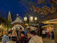 The historic center of Abensberg, Bavaria, Germany, on December 5, 2024, becomes a festive destination during the Christmas season. The trad...