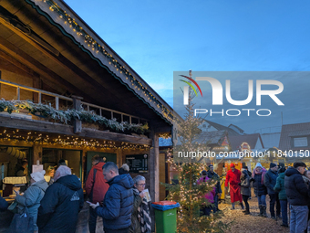 The historic center of Abensberg, Bavaria, Germany, on December 5, 2024, becomes a festive destination during the Christmas season. The trad...