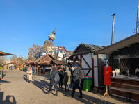 The Christmas Market at KunstHaus Abensberg, Arthouse Abensberg, in the historic center of Abensberg, Bavaria, Germany, on December 5, 2024,...