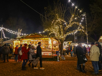 The historic center of Abensberg, Bavaria, Germany, on December 5, 2024, becomes a festive destination during the Christmas season. The trad...