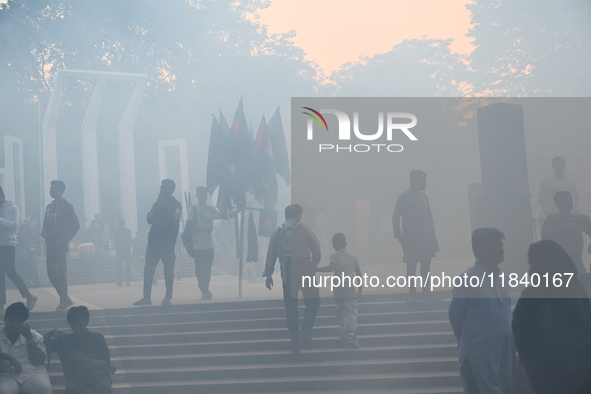 An Employee Of Dhaka South City Corporation Sprays Pesticide For Kill Mosquitoes In Dhaka, Bangladesh On December 6, 2024. Since January 1,...