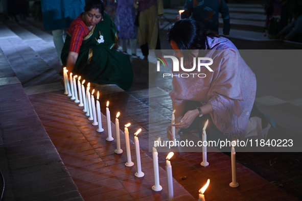 Members Of A Social Organization Are Holding A Candlelight Vigil In Memory Of Relatives Lost In The Liberation War 1971 And Those Killed In...