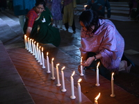 Members Of A Social Organization Are Holding A Candlelight Vigil In Memory Of Relatives Lost In The Liberation War 1971 And Those Killed In...